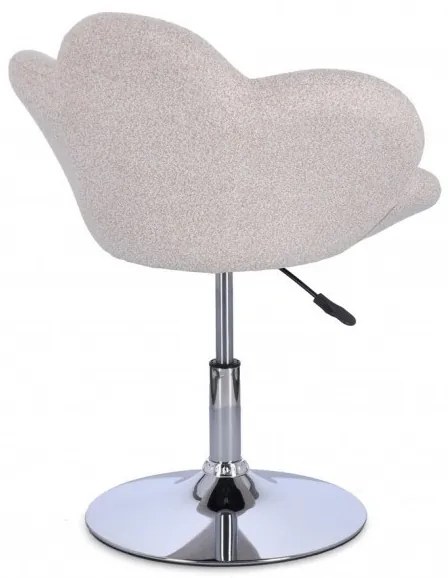 Scaun cu inaltime reglabila, bej, cu picior cromat, Fleur, Yes