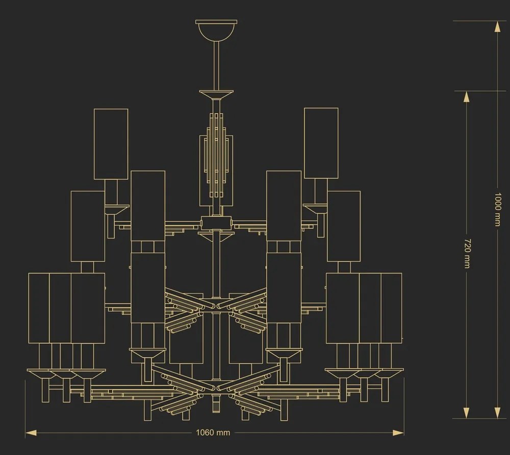Candelabru 21 brate realizat manual Fellino
