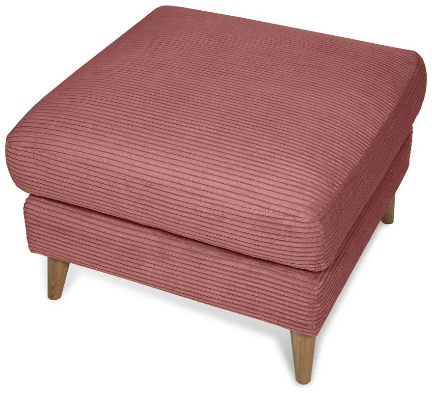 Taburet roz cu tapițerie din catifea reiată Paris – Scandic