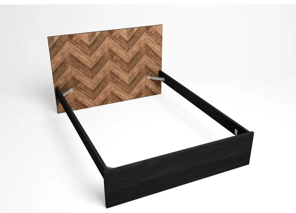 Pat matrimonial negru/natural 160x200 cm Gio – Marckeric