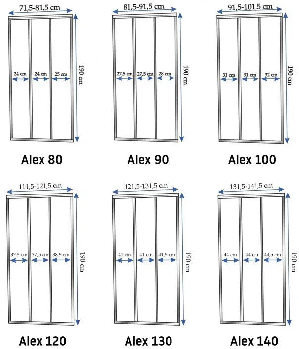 Usa de nisa culisanta Rea Alex 100 cm sticla 4 mm crom