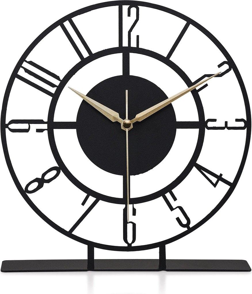 Ceas decorativ CLOCK BUNELLA, negru, metal, 23x24 cm