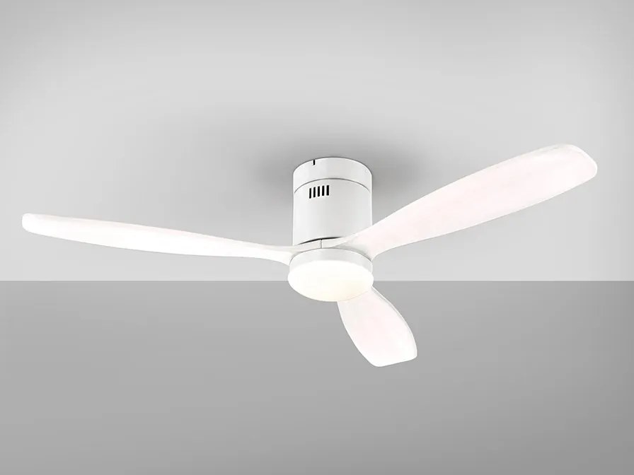 Lustra LED cu Ventilator si telecomanda Siroco D-132cm alb