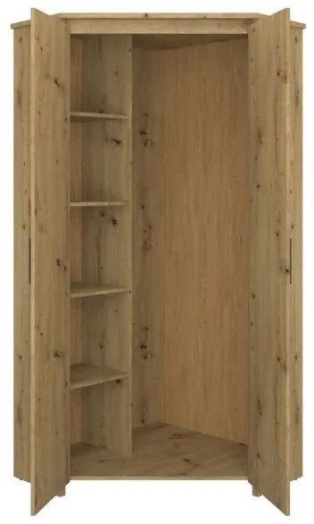 Dulap de haine de colț Andra 2D (Stejar artisan). 1052741