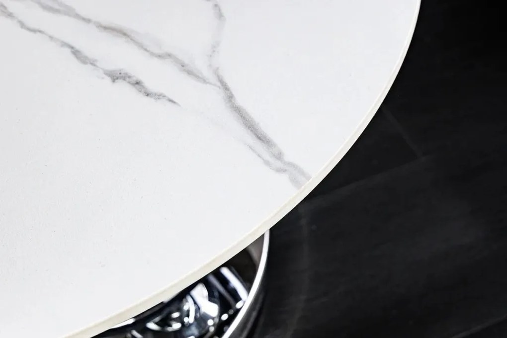 Masuta de cafea moderna cu doua blaturi rotative din ceramica DANCING RINGS 80-135cm