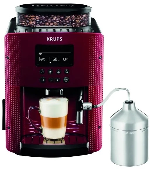 Espressor automat cu recipient pentru lapte Krups ESSENTIAL 1450W/230V roșu