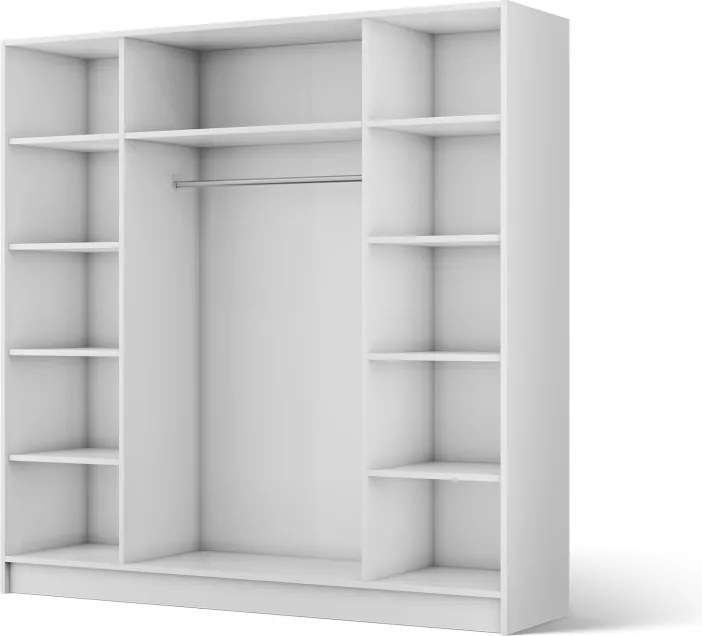 Dulap Lunara Hinged – cu oglindă – 200x51x200 cm – Alb