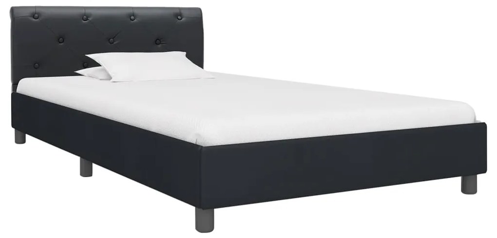 284876 vidaXL Cadru de pat, negru, 90 x 200 cm, piele ecologică