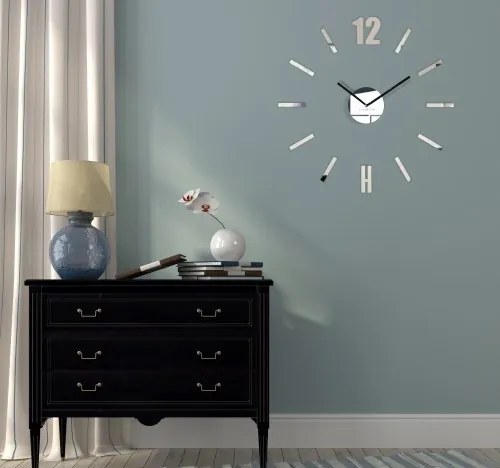 Ceas de perete decorativ cu oglindă