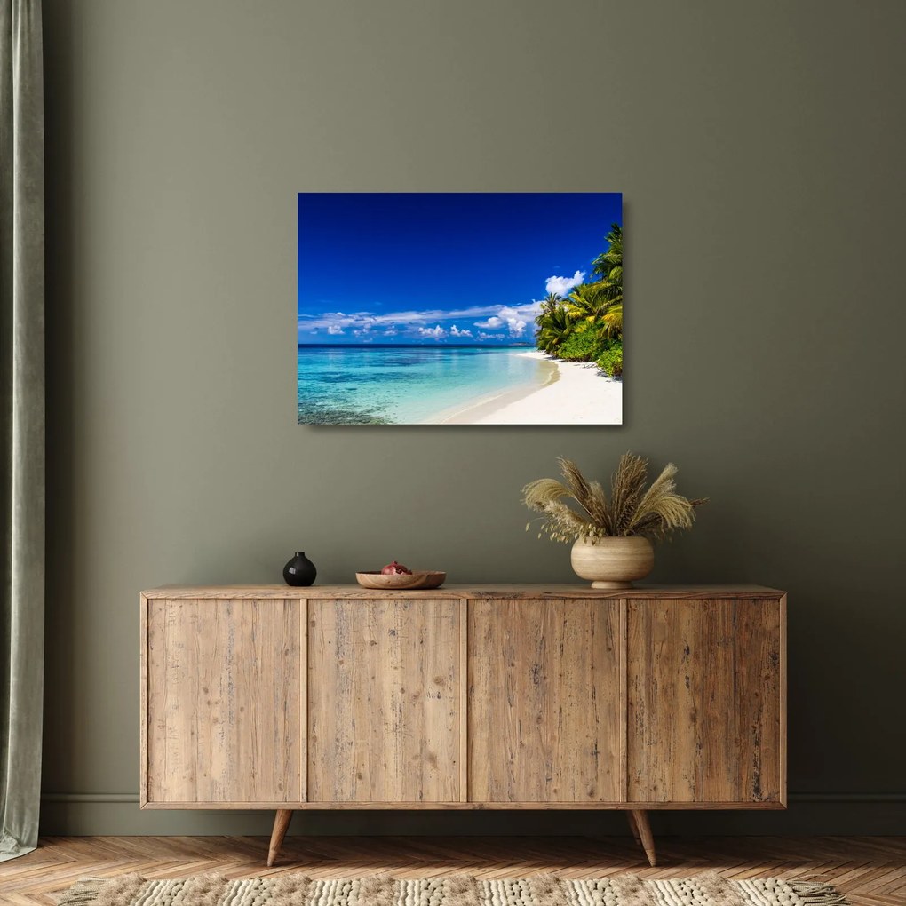 Tablou pe sticlă - Plaja tropicală (70x50 cm)