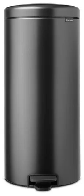 Cos de gunoi cu pedala Brabantia NewIcon 1008850, 30 L, Inchidere lina, Baza antiderapanta, Gri inchis
