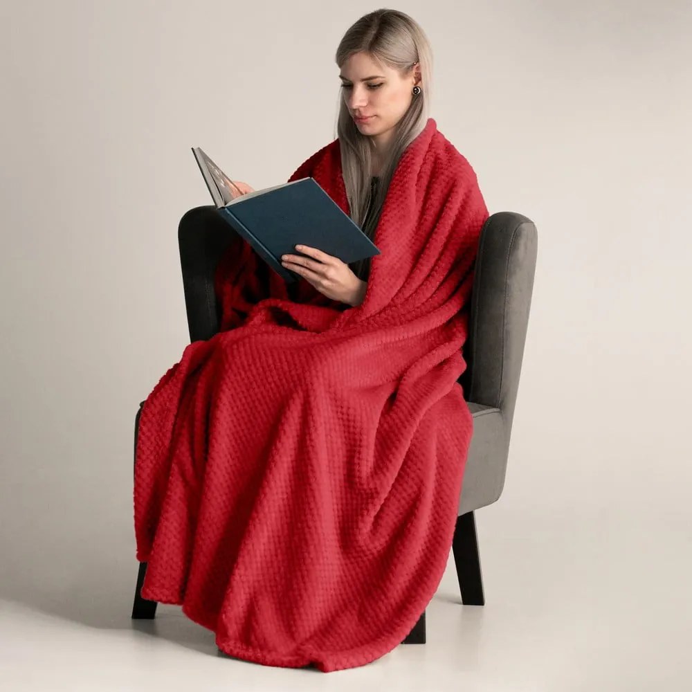 Pătură din microfibră DecoKing Henry, 220 x 240 cm, roșu