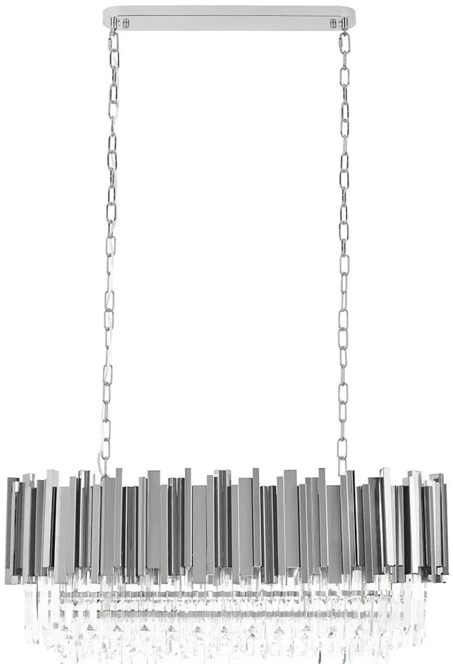 Lustra suspendata, Cristale de Sticla, Glamour Long Silver 90