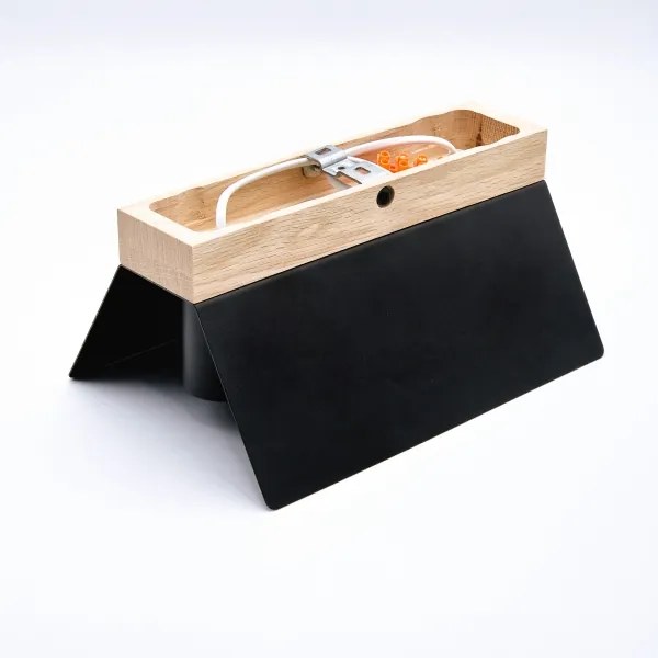 Plafonieră ESME 2xE27/15W/230V negru/stejar