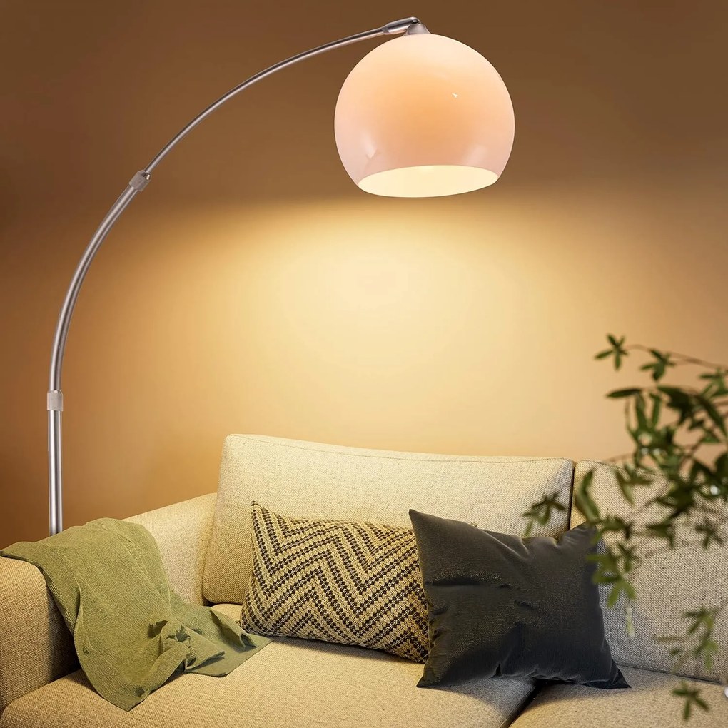 Deuba Lampă de podea curbată de design cu bază de marmură - reglabilă la 190-200 cm