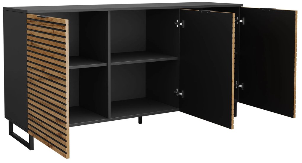 Dulap Surezina 3D (Negru grafit + Stejar wotan) . 1105938