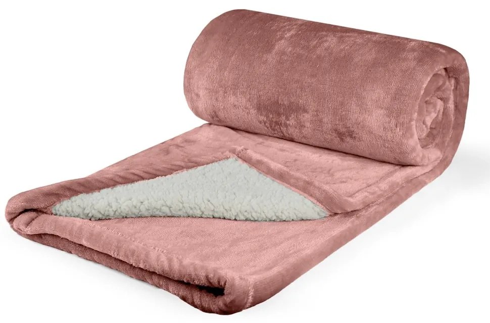 Pătură din microflanel cu imitație de mielușel