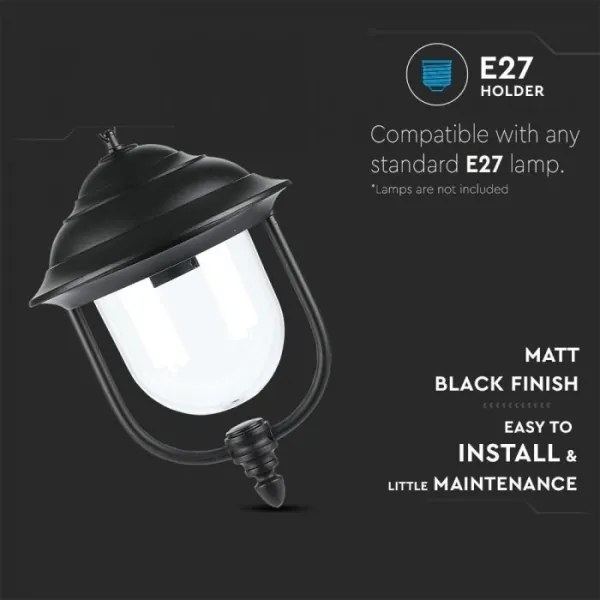 Lustră de exterior pe lanț 1xE27/60W/230V IP44 negru