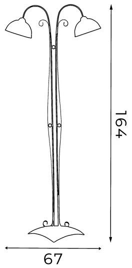 Lampadar ANTICA 2xE27/60W/230V