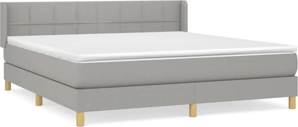 vidaXL Pat continental, gri deschis, 180x200 cm, material textil