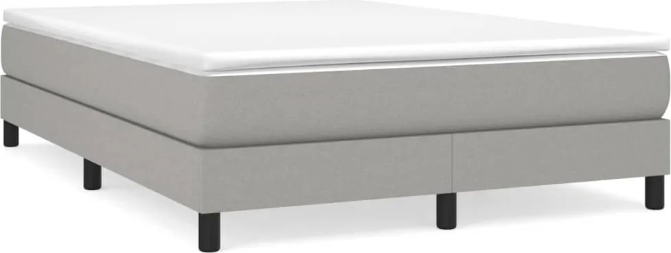 vidaXL Cadru de pat cu arcuri, gri deschis, 140x200 cm, textil