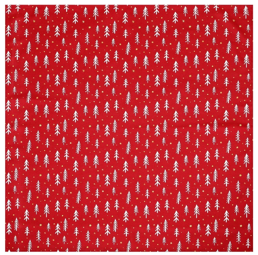 Față de masă de Crăciun Copaci 80 x 80 cm, roșu
