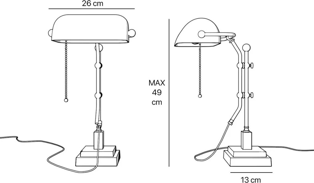 Lampa de birou din alama design clasic Banker
