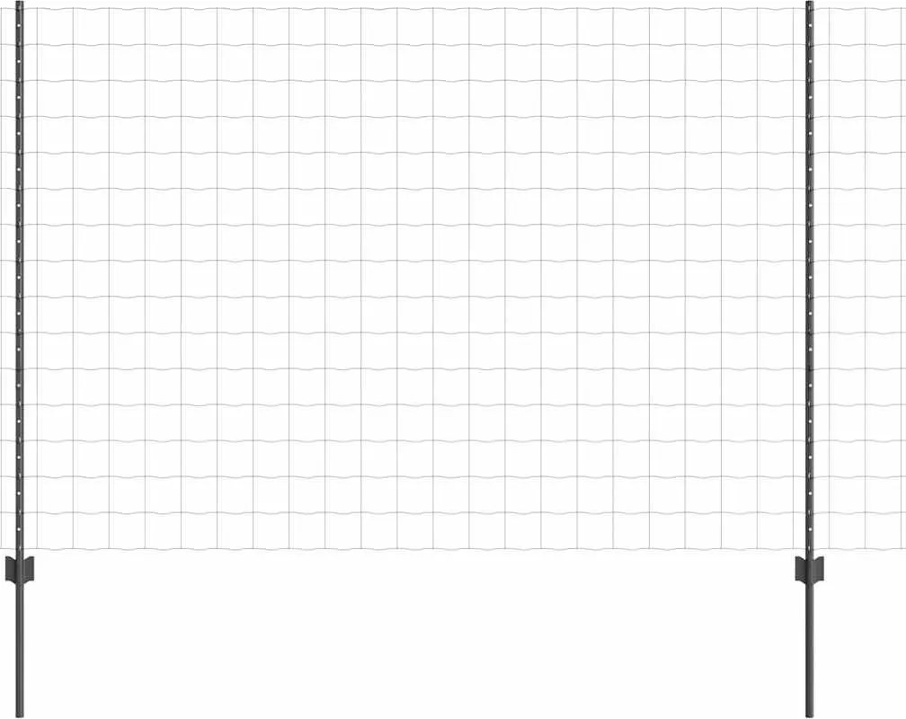 vidaXL Gard cu Stâlp Gri 1,6 x 10 m Oțel și PVC