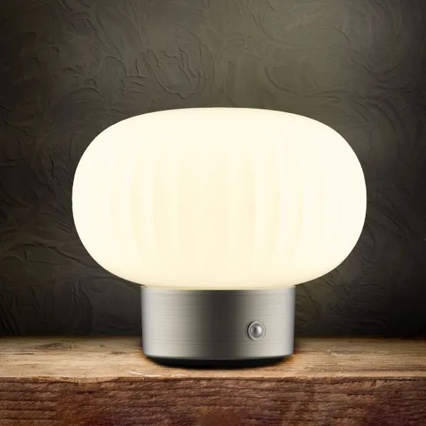 Lampă LED tactilă dimabilă de masă LATTE LED/1,8W/5V USB 2000 mAh crom/alb