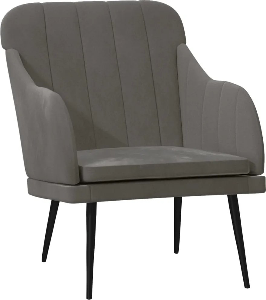 vidaXL Fotoliu, gri închis, 63x76x80 cm, catifea