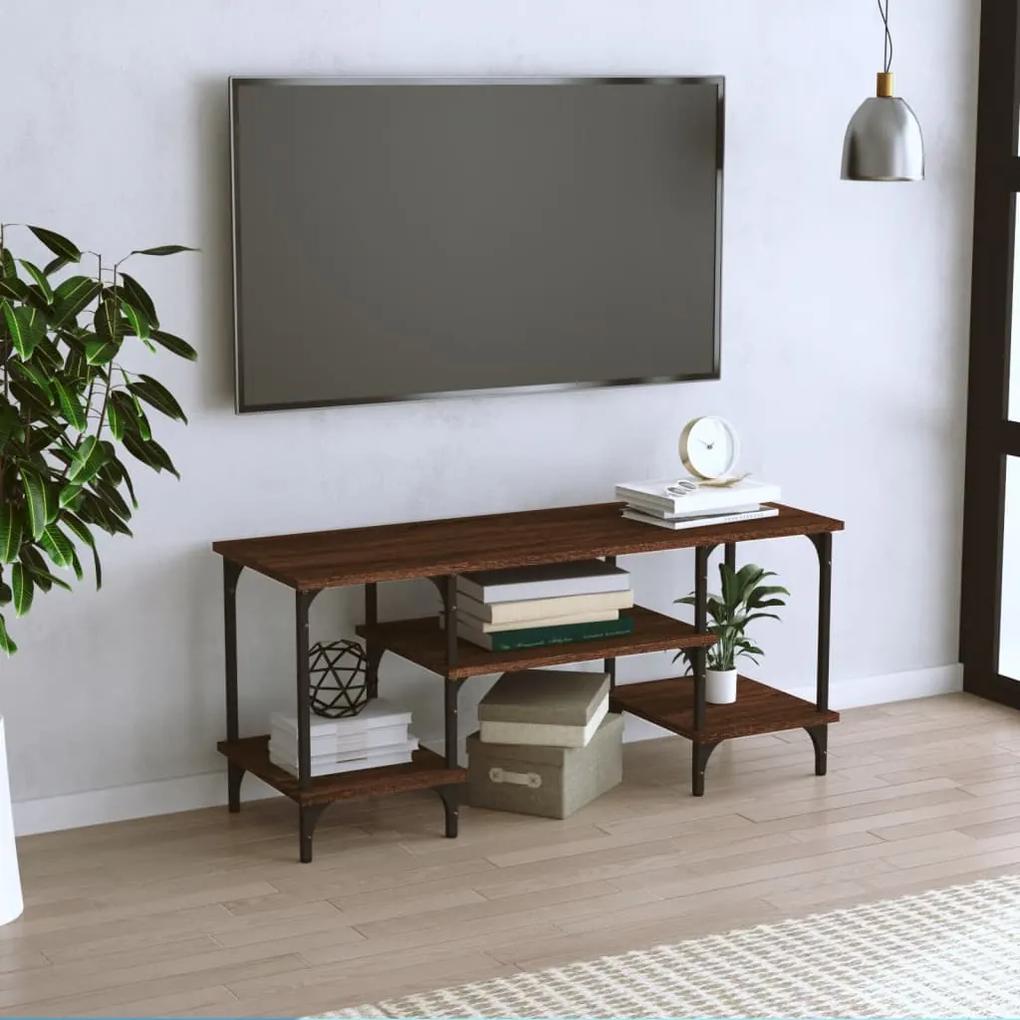 Comoda TV, stejar maro, 102x35x45,5 cm, lemn prelucrat