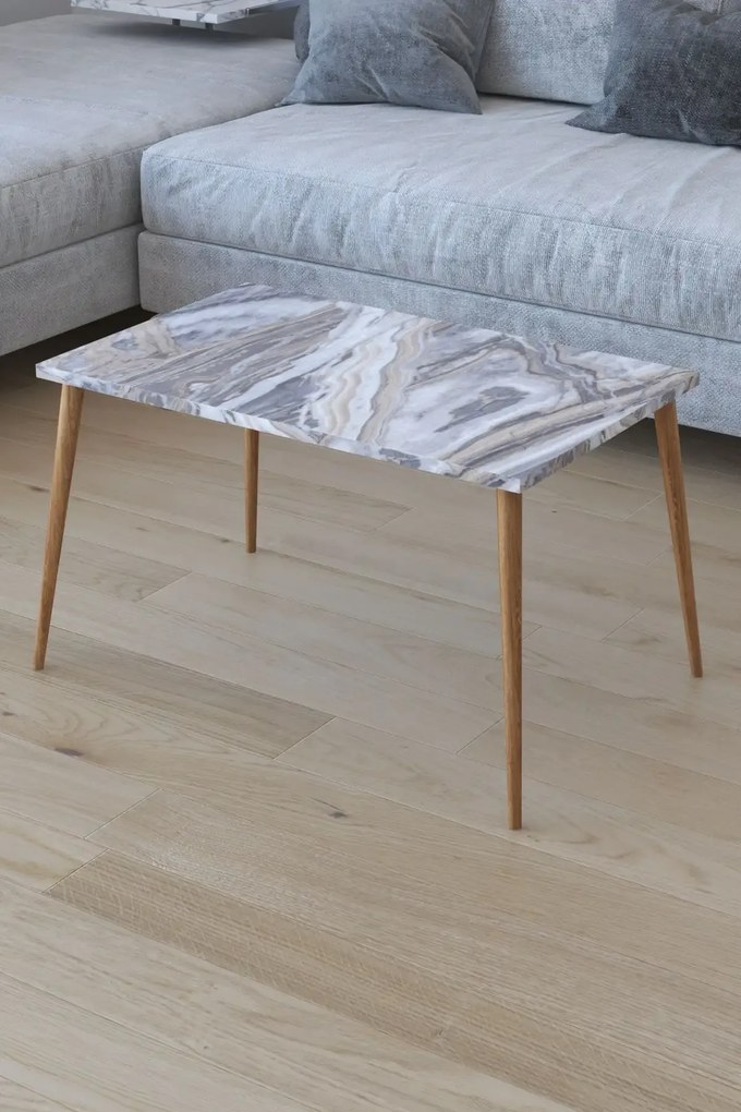 Masa de cafea PacoHoms 72 x 45 x 42 cm, Marmorat