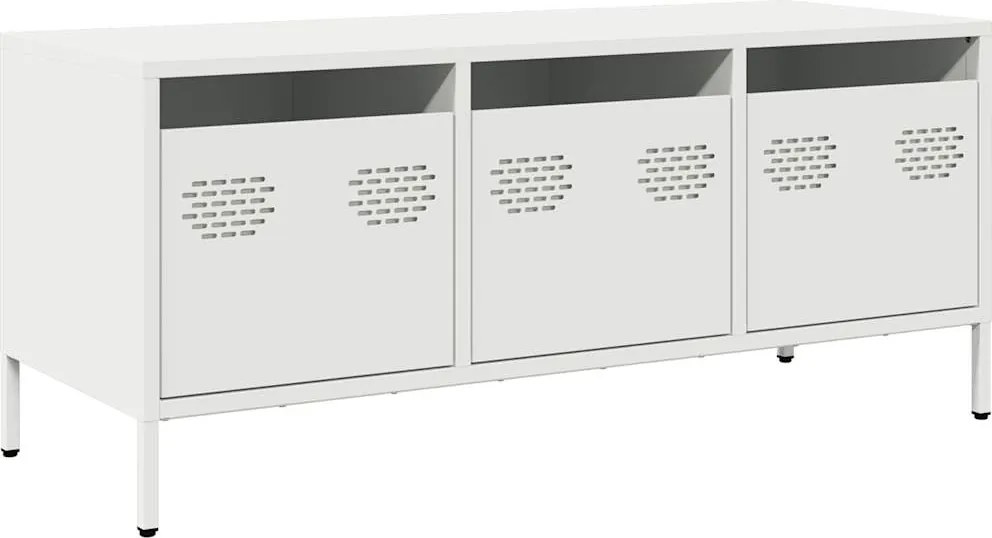 vidaXL Dulap TV, alb, 101,5x39x43,5 cm, oțel laminat la rece