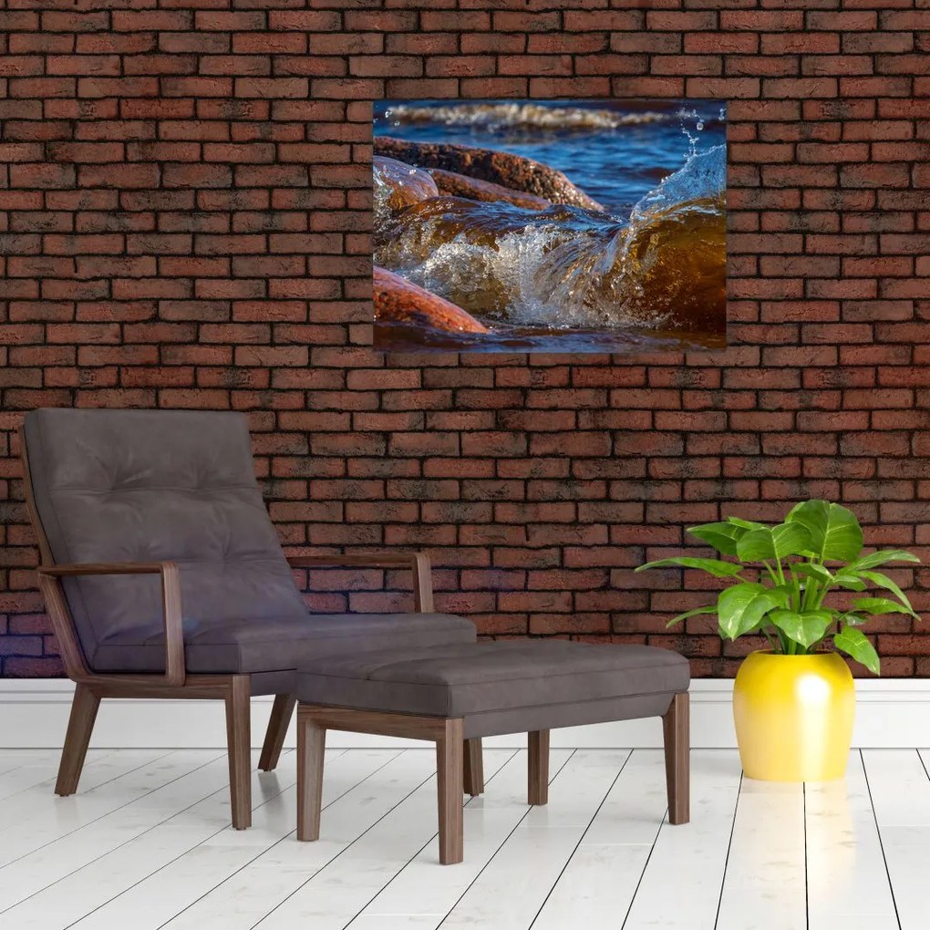 Tablou detailat - apa între pietre (70x50 cm)