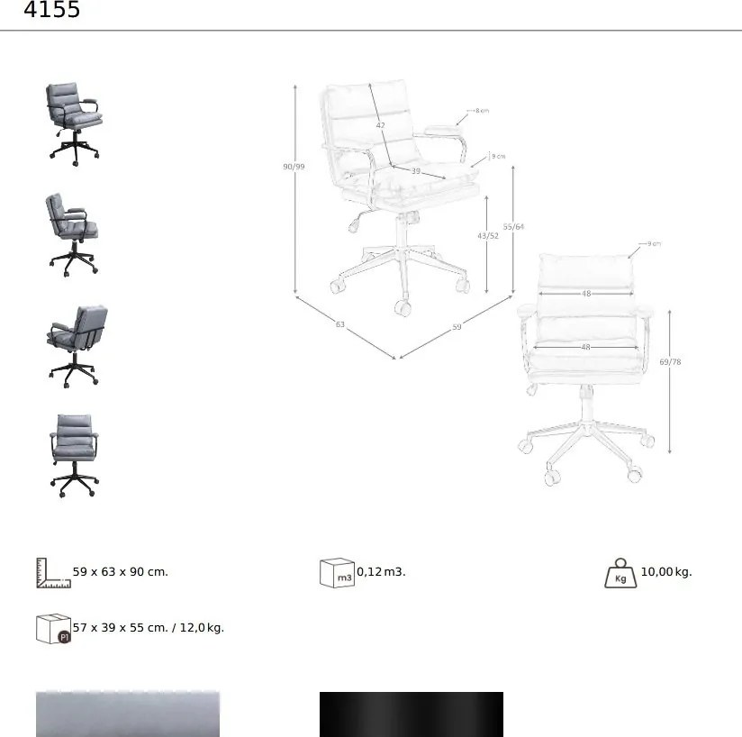 Scaun de birou pivotant design LUX Grey