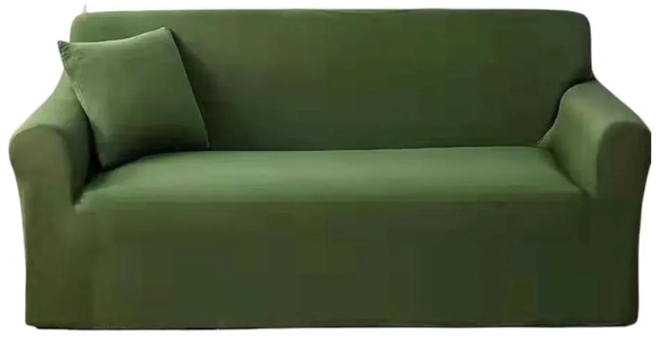 Husa elastica moderna pentru canapea 3 locuri + 1 față de perna CADOU, marime: L, verde, HES3-10