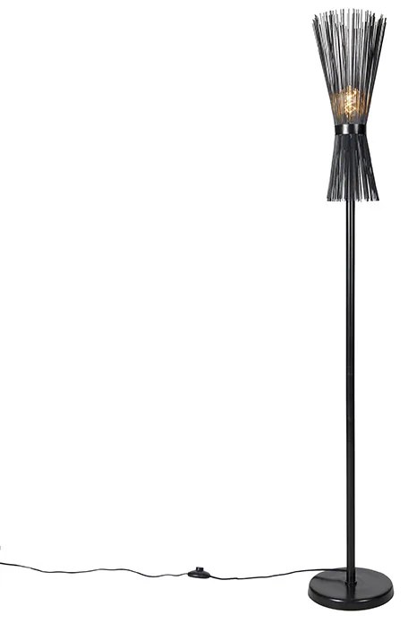 Lampa de podea Art Deco neagra - Broom