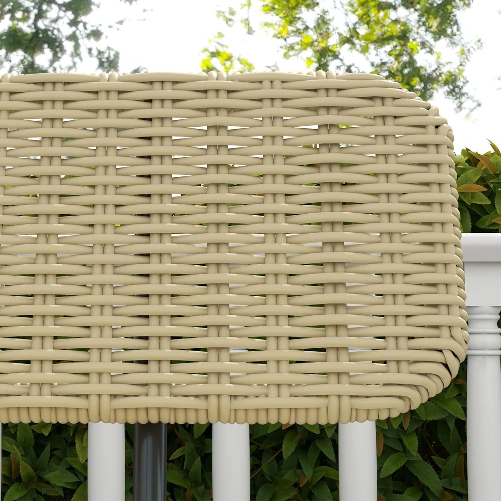 Outsunny Bancă de exterior pentru 2 persoane din ratan artificial, cadru metalic inoxidabil, 132 x 66 x 80 cm, Khaki | Aosom Romania