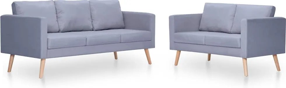 vidaXL Set canapele cu 2 locuri și 3 locuri, textil, gri deschis