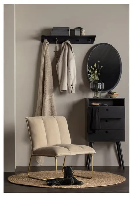 Fotoliu cu structură aurie WOOOD Fie, bej