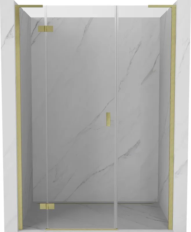 Mexen Mist-H L ușă de duș batantă stânga 150 cm, transparentă, auriu periat - 8A5L-150-001-55-00-L
