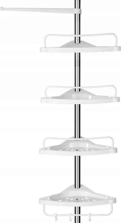 OFERTA Polita de colt pentru baie COMPACT telescopica 104-315 cm, alba Calitatea II.