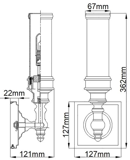 Aplică LED pentru baie PAYNE 1xG9/3W/230V IP44 Elstead FE-PAYN-OR1-BATH