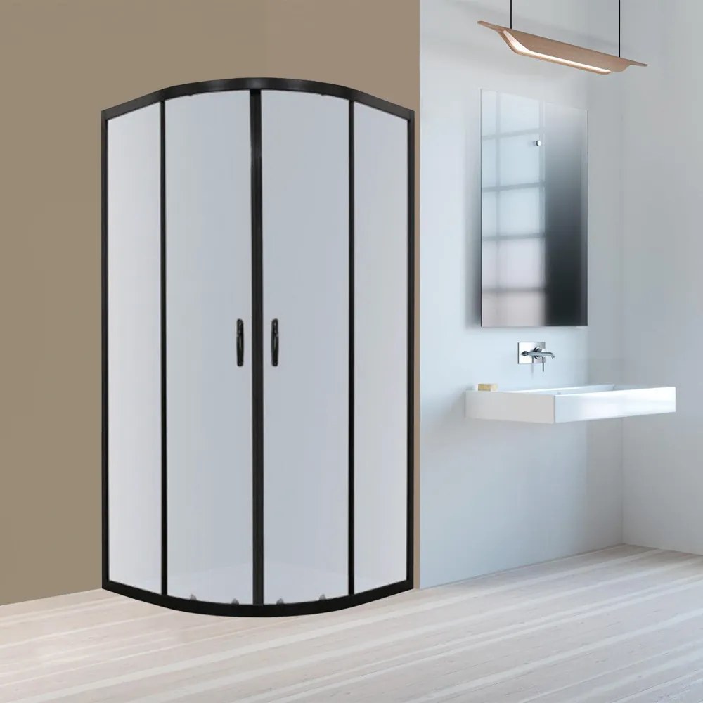 Cabină de duș cu ușă glisantă curbată TIARA90 90x90 cm