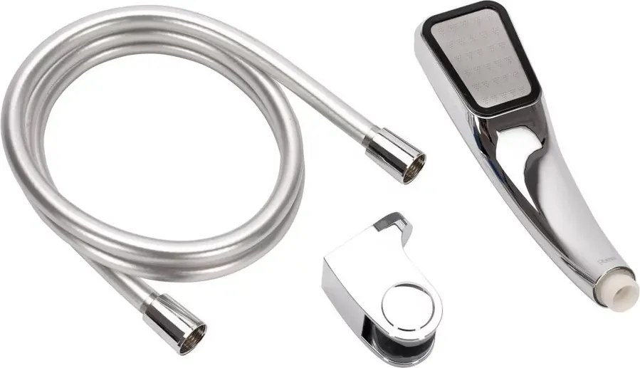Set para cu suport si furtun de dus Rea Eco Power crom