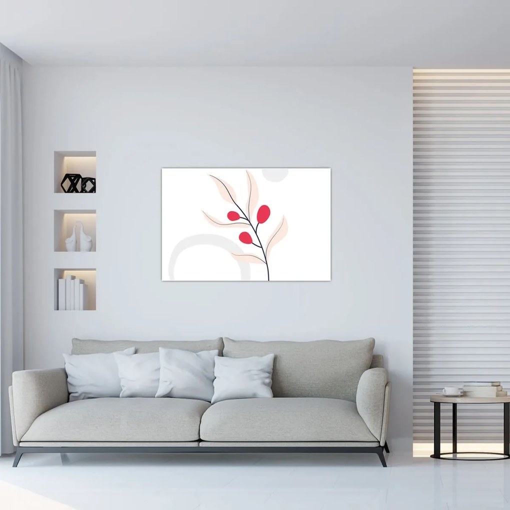 Tablou - Abstracție florală roz N⁰3 (90x60 cm)