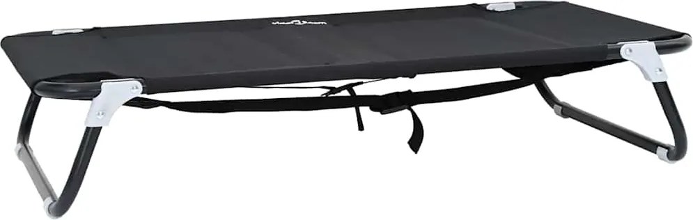 vidaXL Pat pentru câini Manual Negru 90 x 55 x 18 cm Oțel
