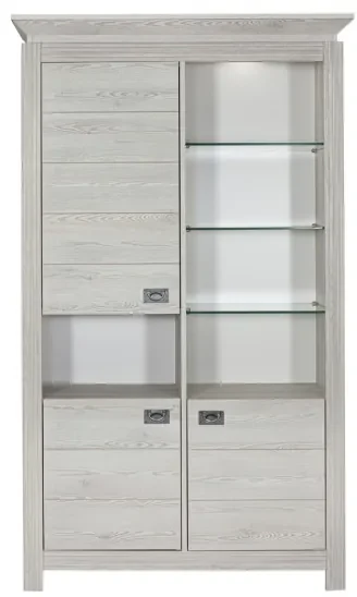 Vitrina Casablanca Loft Cu 3 Usi Gri Antic, 118 Cm