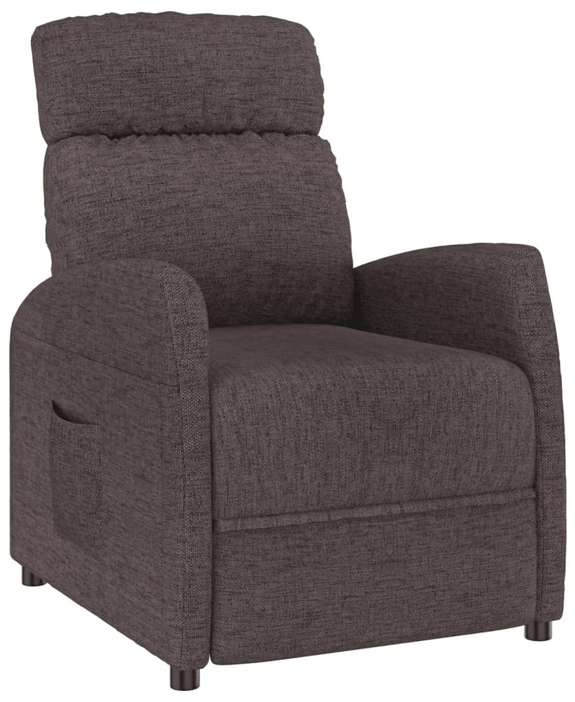 289701 vidaXL Fotoliu rabatabil, maro închis, material textil