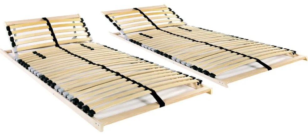 vidaXL Baze de pat cu șipci, 2 buc., 28 șipci, 7 zone, 80 x 200 cm